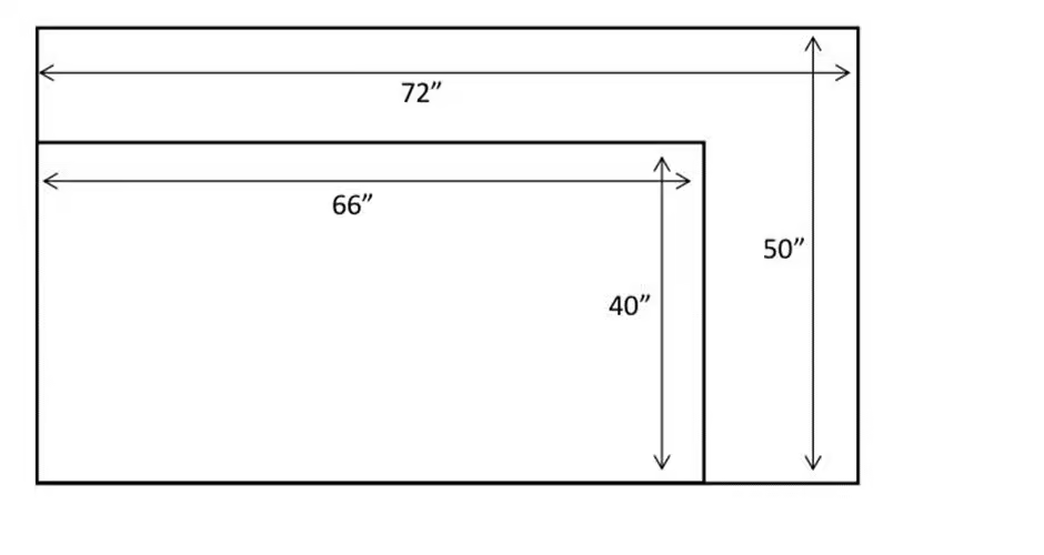 Diagram showing quilt dimensions